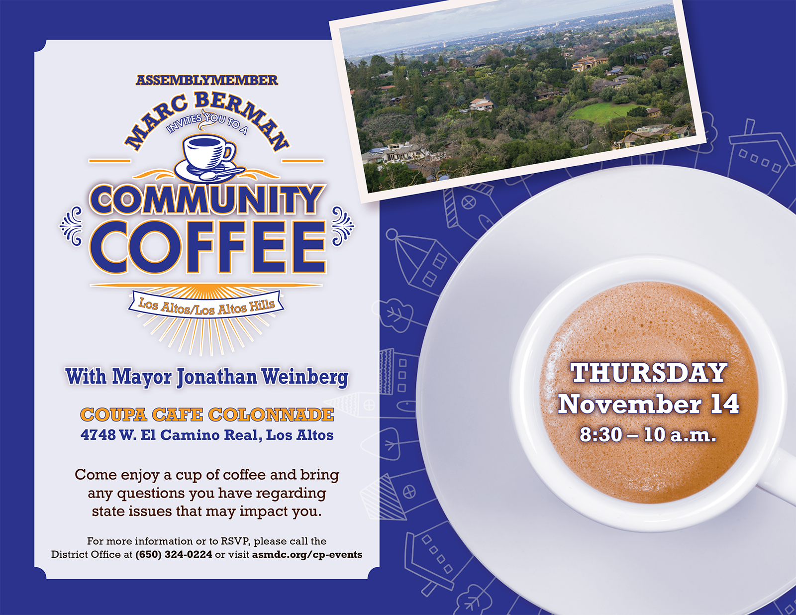 Asm. Berman Community Coffee Graphic for Los Altos