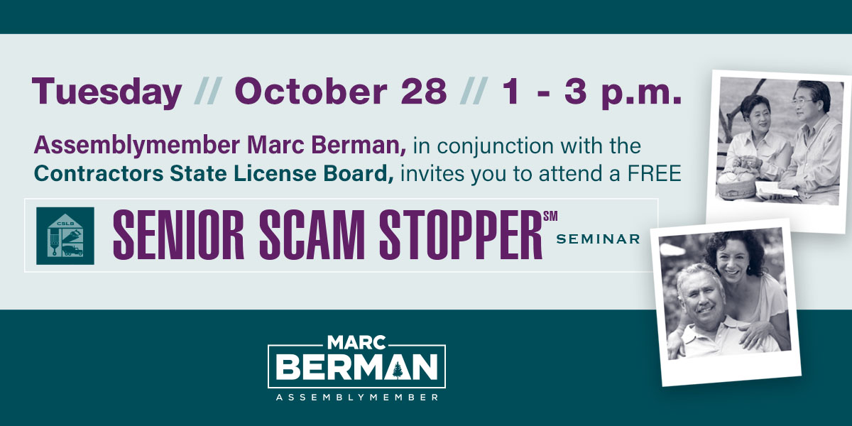 Asm. Berman Senior Scam Graphic