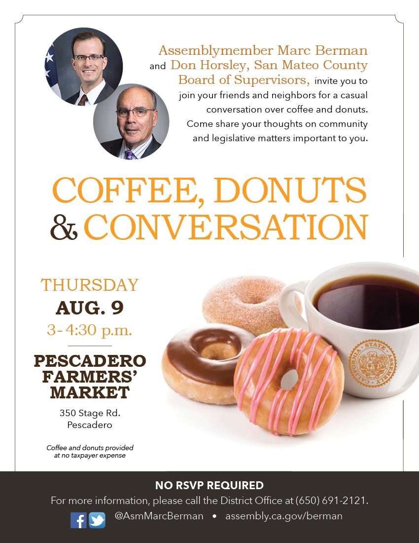 Assemblyman Berman coffee in Pescadero event flyer