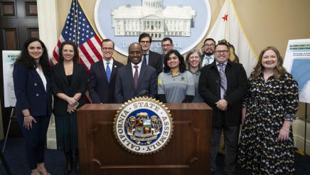 Group photo at computer science education for all press conference 