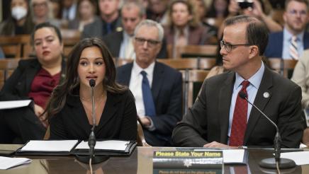 Kaylin Hayman speaking as the lead witness for AB 1831 at the Assembly Public Safety Committee hearing on 4/9/24