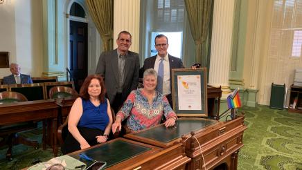 PBC at Assemblymember Berman's desk