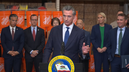 Governor Newsom speaking at Retail Theft Press Conference