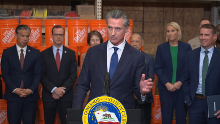 Governor Newsom speaking at Retail Theft Press Conference