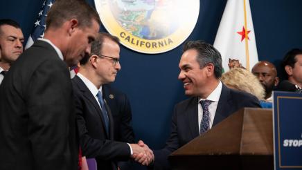 Redistricting Press Conference photo of Asm. Berman 