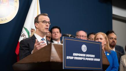 Redistricting Press Conference photo of Asm. Berman speaking