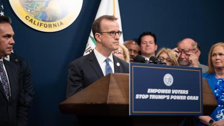 Redistricting Press Conference photo of Asm. Berman speaking