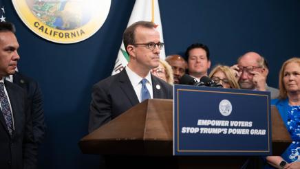 Redistricting Press Conference photo of Asm. Berman speaking