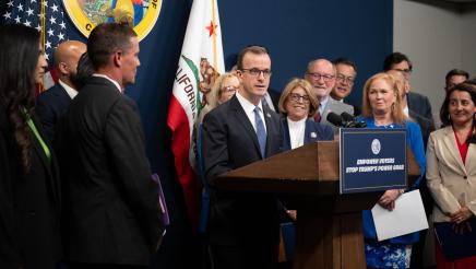 Redistricting Press Conference photo of Asm. Berman speaking