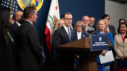 Redistricting Press Conference photo of Asm. Berman speaking