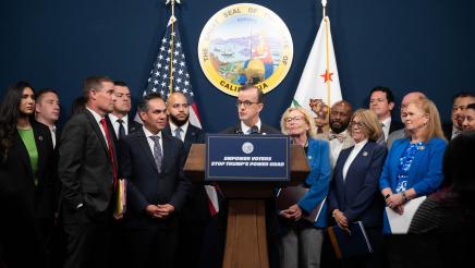 Redistricting Press Conference photo of Asm. Berman speaking