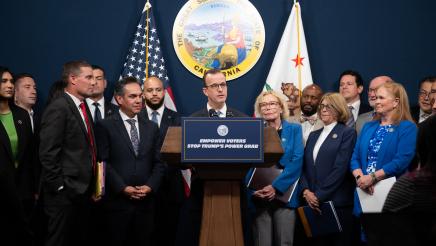 Redistricting Press Conference photo of Asm. Berman speaking