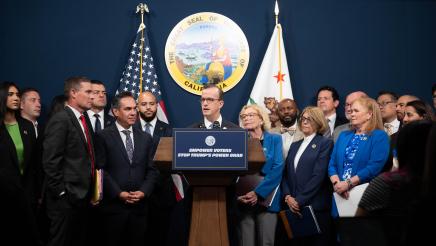 Redistricting Press Conference photo of Asm. Berman speaking