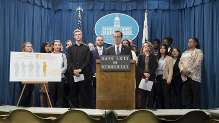 Berman and Students Promote Safe Lot Legislation for Homeless Students 