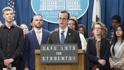 Berman and Students Promote Safe Lot Legislation for Homeless Students 