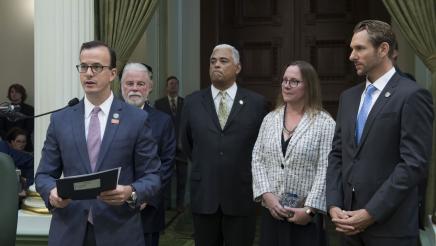 Assemblymember Berman with FPPC Commissioners