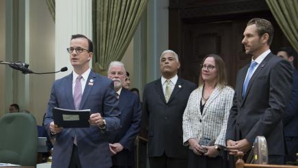 Assemblymember Berman with FPPC Commissioners