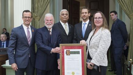 Assemblymember Berman with FPPC Commissioners